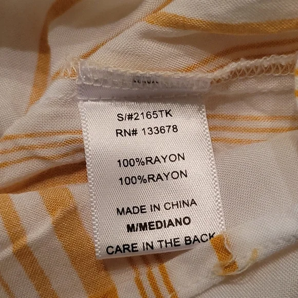 TALLULAH KATE! Vertical Stripe Button Down Long Sleeve Waist Tie Shirt - Picture 6 of 9